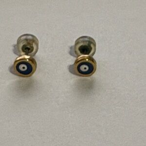 Elegant Blue and Gold Stud Earrings